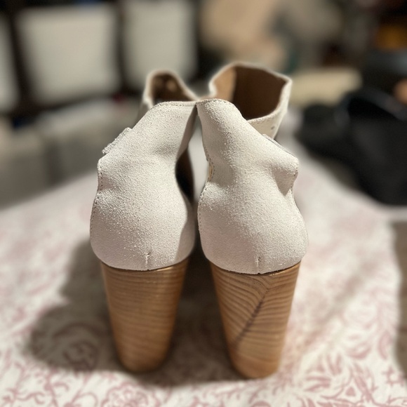 Free People Amber Orchard Clog Boots Wooden Platform White Leather Booties GUC - Picture 7 of 15